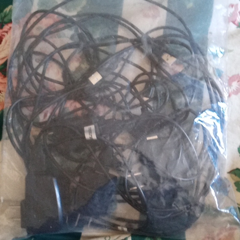 A bag full of different government phone cords